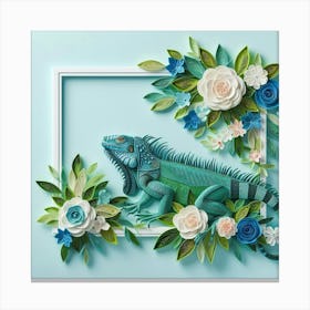 Iguana In A Frame Canvas Print