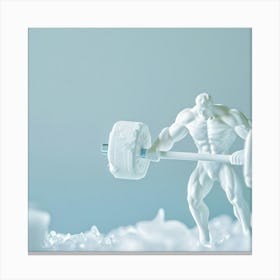 Figure Lifting A Barbell Canvas Print