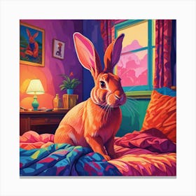 Rabbit In Bed Canvas Print