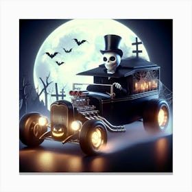 Skeleton In A Car 1 Canvas Print