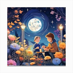 Moonlight In The Garden Canvas Print