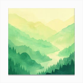 Watercolor Landscape Painting 3 Canvas Print