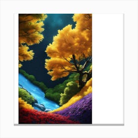 River In The Forest Canvas Print