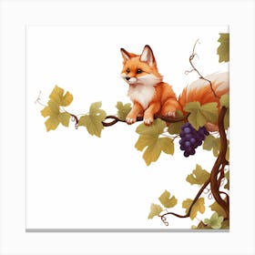 Fox And Grapes (6) Canvas Print