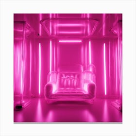 Furniture Design, Tall Buda, Inflatable, Fluorescent Viva Magenta Inside, Transparent, Concept Produ (2) Canvas Print