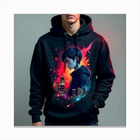 City Hoodie Canvas Print