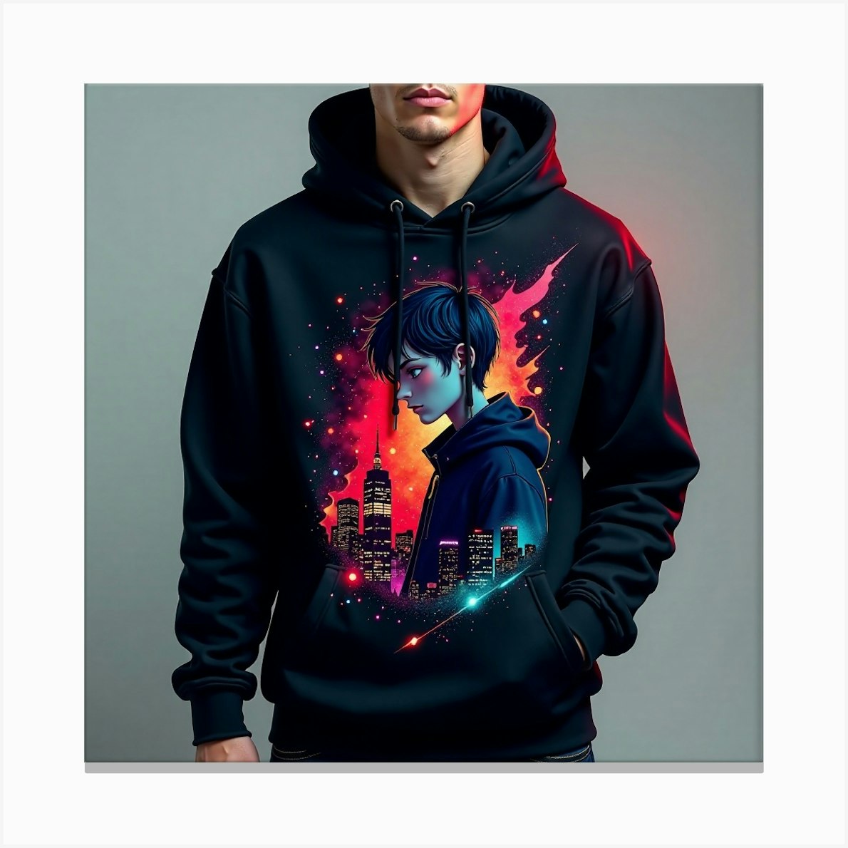 City Hoodie Canvas Print by Nohacreations/artistrycreations