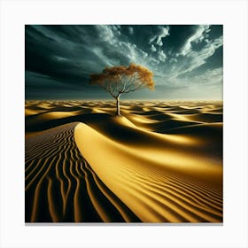 Lone Tree In The Desert 12 Canvas Print