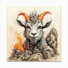 Goat With Horns 14 Canvas Print