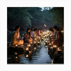 A Spiritual Light Festival Imbued With The Essence Of Faith Glow Of Sacred Lanterns Adorning An Anc (5) 1 Canvas Print