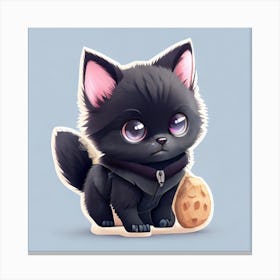 Cute Black Kitten Canvas Print