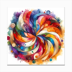 Watercolor Puzzle Swirl Wall Art Canvas Print