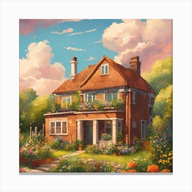 House In The Garden Canvas Print