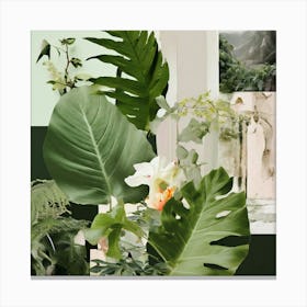 Collage Texture Photography Pictures Fonts Pastel Botanical Plants Layered Mixed Media Vi (19) Canvas Print