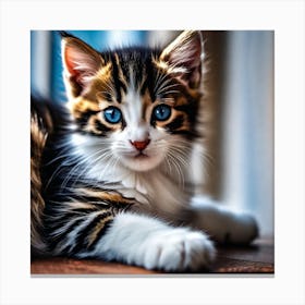 Kitten With Blue Eyes 2 Canvas Print