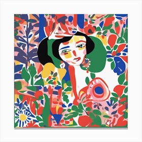 Woman In A Garden Art Print Canvas Print