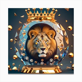 Lion In A Crystal Ball 1 Canvas Print
