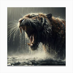 Tiger In The Rain Canvas Print