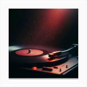 Turntable With Red Light Canvas Print