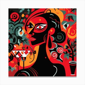 Lady With A Martini Canvas Print