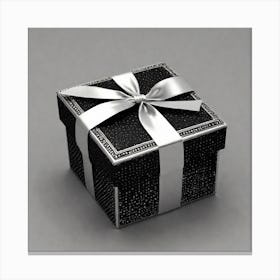 Black And Silver Gift Box Canvas Print