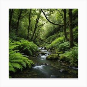 Ferns In The Forest Canvas Print