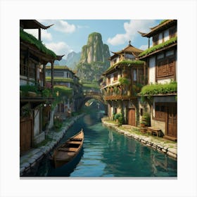 Chinese Village 12 Canvas Print