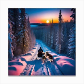 Sled Dogs In The Snow 3 Canvas Print
