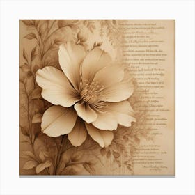 Flower With A Poem 1 Canvas Print