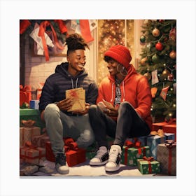 Realistic Black Gay Couple Christmas Stylish Deep D1d6bff6 5212 43cf 80c7 8e0679d5e24d Canvas Print
