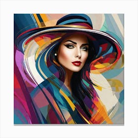 Woman In A Hat 25 Canvas Print