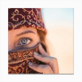 Islamic Woman With Blue Eyes 1 Canvas Print