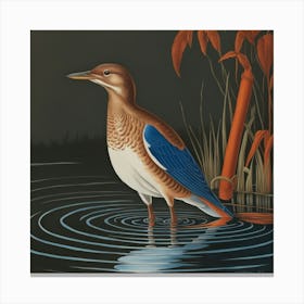 Bird In The Water Canvas Print