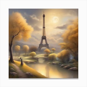 Paris Eiffel Tower Magical Landscape Canvas Print