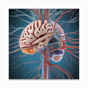 Human Brain With Blood Vessels 4 Canvas Print