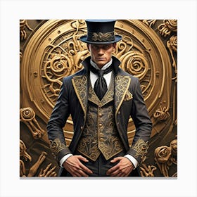 Steampunk Men's Fashion Cubism Style Canvas Print