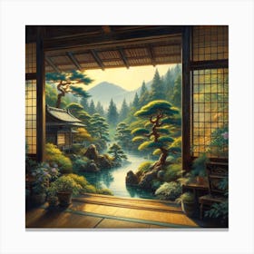 Relax By The Japanese Garden Canvas Print