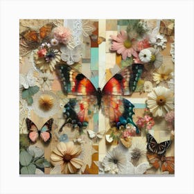 Butterflies And Flowers 1 Canvas Print