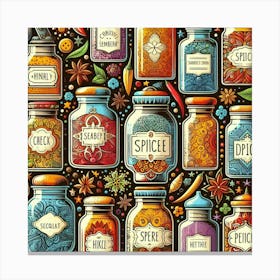 Spice Jars 5 Canvas Print