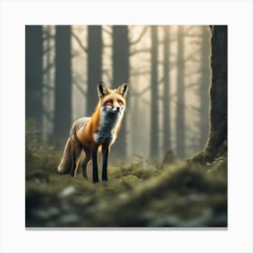 Red Fox In The Forest 30 Canvas Print