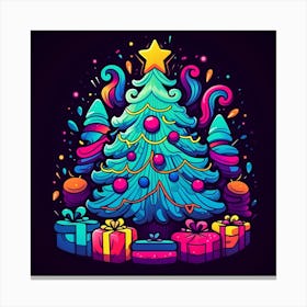 Bright stylish unusual Christmas and New Year Tree Canvas Print