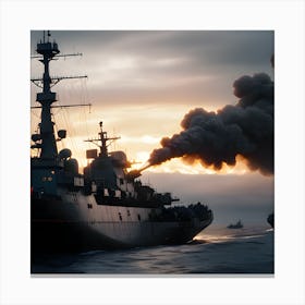 Naval Warfare - Ships at Sea 13 Canvas Print