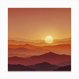 Sunset Over Mountains Canvas Print