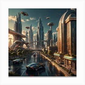 Futuristic City 10 Canvas Print