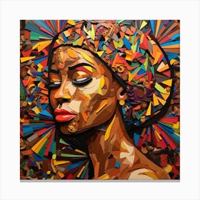 African Woman With Colorful Headpiece Canvas Print