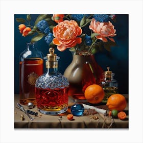 'Drinks And Flowers' Canvas Print