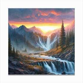 Sunset In The Mountains Canvas Print