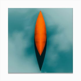 Orange Boat In The Water Canvas Print