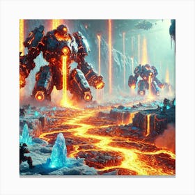 A Futuristic Sci Fi Depiction Of The Infernal Titans Lava Surge Canvas Print