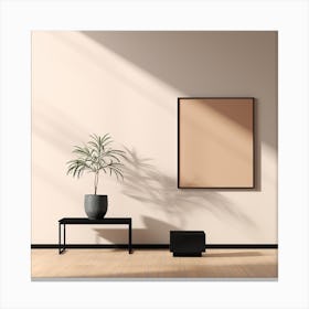 Empty Room With A Plant Canvas Print